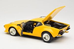 De Tomaso Pantera Geltonas Hot Wheels 1:18 27809 Metalas - nuotrauka 5 iš 8