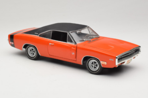 Dodge Charger R/T Oranžinis & Juodas American Muscle 1:18 39314 Metalas - nuotrauka 6 iš 8