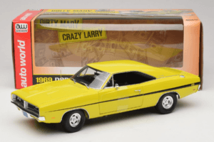 Dodge Charger R/T Geltonas Dirty Mary Crazy Larry Auto World 1:18 AWSS101/06 Metalas - nuotrauka 8 iš 8