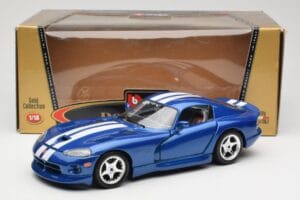 Dodge Viper GTS SR II Mėlynas su Baltais Dryžiais Bburago 1:18 3330 Metalas - nuotrauka 8 iš 8
