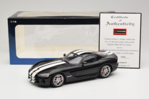 Dodge Viper SRT-10 Coupe Juodas AUTOart 1:18 71712 Metalas - nuotrauka 8 iš 8