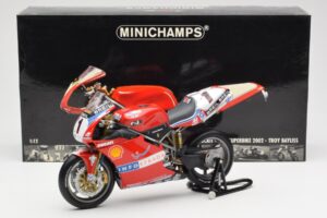 Ducati 998R WSB #1 T. Bayliss Ducati Infostrada 2002 Minichamps 1:12 122021201 Metalas - nuotrauka 6 iš 6