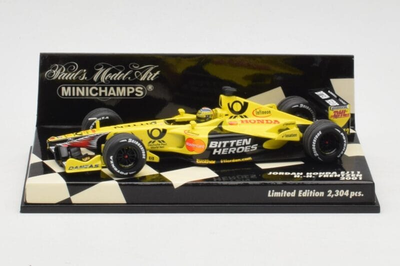 Jordan Honda EJ11 #7 H-H. Frentzen F1 2001 Minichamps 1:43 400010011 Metalas