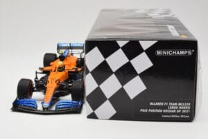 McLaren MCL35M #4 L. Norris Pole Position Russian GP 2021 Minichamps 1:18 530213404 Metalas - nuotrauka 6 iš 7