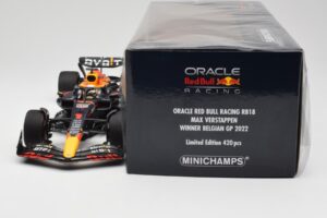 Oracle Red Bull Racing RB18 #1 M. Verstappen Winner Belgian GP 2022 Minichamps 1:18 110221401 Metalas - nuotrauka 6 iš 7