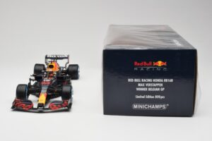 Red Bull Racing Honda RB16B #33 M. Verstappen Belgian GP Winner 2021 Minichamps 1:18 110211333 Derva - nuotrauka 6 iš 7