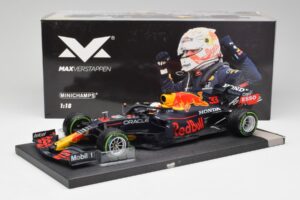 Red Bull RB16B #33 M. Verstappen Emilia Romagna GP Winner 2021 Minichamps 1:18 113210233T Metalas - nuotrauka 6 iš 6