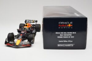 Red Bull RB18 #1 M. Verstappen France GP Winner 2022 Minichamps 1:18 110221201 Metalas - nuotrauka 7 iš 7