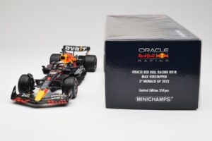 Red Bull RB18 #1 M. Verstappen Monaco GP 3rd Wet 2022 Minichamps 1:18 110220701 Metalas - nuotrauka 7 iš 7