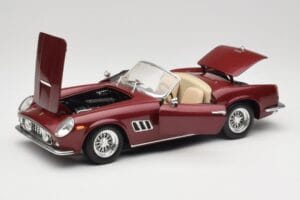 Ferrari 250 GT California Spider LWB Tamsiai Raudonas Hot Wheels 1:18 25727 Metalas - nuotrauka 2 iš 8