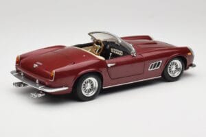 Ferrari 250 GT California Spider LWB Tamsiai Raudonas Hot Wheels 1:18 25727 Metalas - nuotrauka 3 iš 8