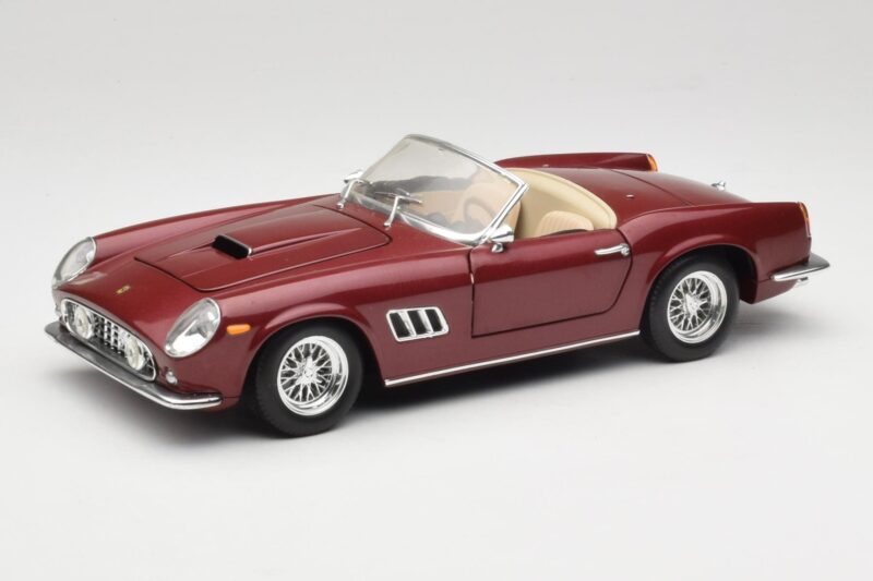 Ferrari 250 GT California Spider LWB Tamsiai Raudonas Hot Wheels 1:18 25727 Metalas
