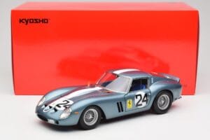 Ferrari 250 GTO #24 P. Rodriguez 12 Hours of Sebring GT3.0 Winner 1962 Kyosho 1:18 08438D Metalas - nuotrauka 8 iš 8