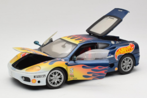 Ferrari 360 Modena Challenge #5 Hot Wheels Purple Fire Livery 1999 Bburago 1:18 29619 Metalas - nuotrauka 2 iš 8