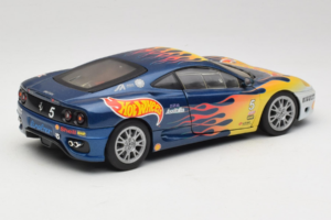 Ferrari 360 Modena Challenge #5 Hot Wheels Purple Fire Livery 1999 Bburago 1:18 29619 Metalas - nuotrauka 3 iš 8