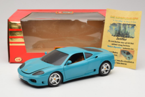 Ferrari 360 Modena Migros Ribotasis Leidimas 333 vnt Mėlynas Bburago 1:18 3358-G1 Metalas - nuotrauka 8 iš 8
