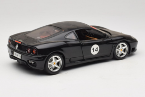Ferrari 360 Modena #14 Juodas Ribotasis Leidimas Bburago 1:18 3368-B1 Metalas - nuotrauka 3 iš 8