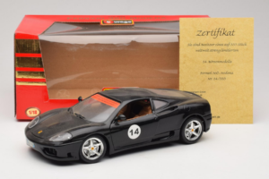 Ferrari 360 Modena #14 Juodas Ribotasis Leidimas Bburago 1:18 3368-B1 Metalas - nuotrauka 8 iš 8