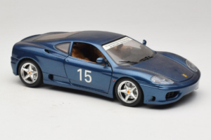 Ferrari 360 Modena #15 Ribotasis Leidimas Mėlynas Metallic Bburago 1:18 3358-F1 Metalas - nuotrauka 6 iš 8