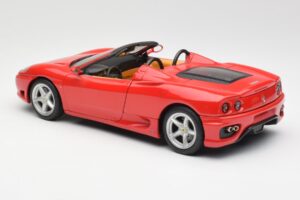 Ferrari 360 Spider Raudonas Hot Wheels 1:18 FER129 Metalas - nuotrauka 7 iš 8