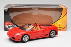Ferrari 360 Spider Raudonas Hot Wheels 1:18 57310 Metalas - nuotrauka 8 iš 8