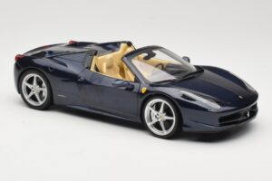 Ferrari 458 Italia Spider Dark Blue Metallic Hot Wheels 1:18 X5529 Metalas - nuotrauka 6 iš 8