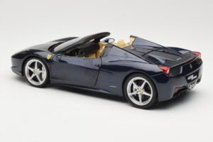 Ferrari 458 Italia Spider Dark Blue Metallic Hot Wheels 1:18 X5529 Metalas - nuotrauka 7 iš 8
