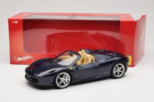 Ferrari 458 Italia Spider Dark Blue Metallic Hot Wheels 1:18 X5529 Metalas - nuotrauka 8 iš 8