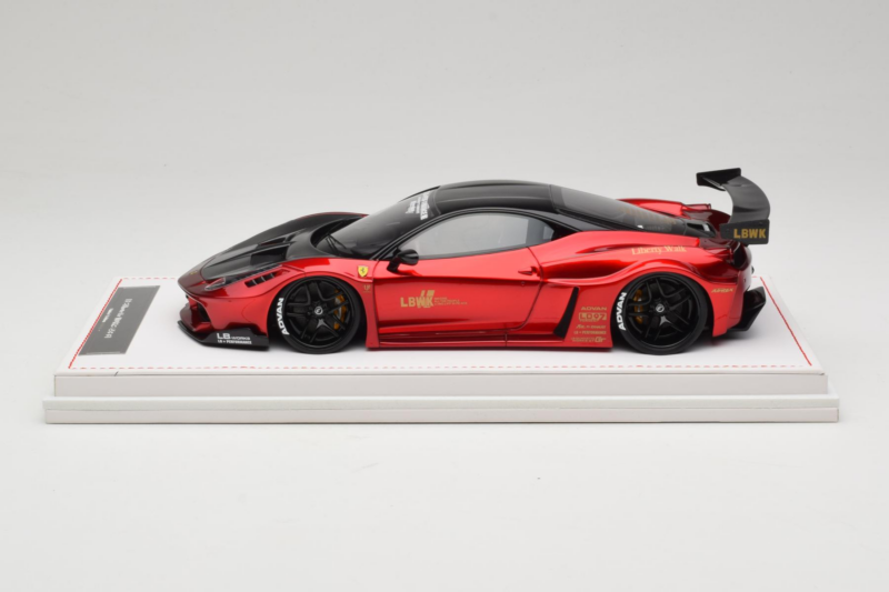Ferrari 458 Liberty Walk LB-Silhouette WORKS GT Candy Raudonas IVY Merit 1:18 REMC003 Derva
