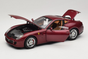 Ferrari 599 GTB Fiorano Tamsiai Raudonas Hot Wheels 1:18 M1200 Metalas - nuotrauka 2 iš 8