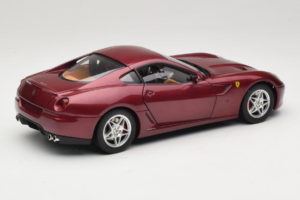 Ferrari 599 GTB Fiorano Tamsiai Raudonas Hot Wheels 1:18 M1200 Metalas - nuotrauka 3 iš 8
