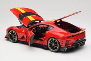 Ferrari 812 Competizione Rosso Corsa Su Geltonais Dryžiais Bburago 1:18 18-16915 Metalas - nuotrauka 5 iš 8