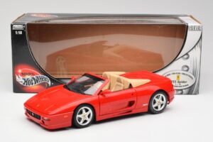 Ferrari F355 Spider Raudonas Hot Wheels 1:18 25733 Metalas - nuotrauka 8 iš 8