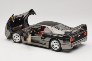 Ferrari F40 Chrome Black Bburago 1:18 3401-B1 Metalas - nuotrauka 5 iš 8