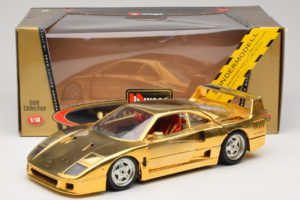 Ferrari F40 Chrome Gold Limited Edition 250 pcs Bburago 1:18 3332-G1 Metalas - nuotrauka 8 iš 8