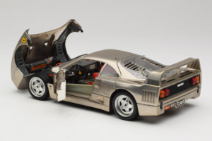 Ferrari F40 Dark Chrome Silver Kroymans Ribotasis Leidimas Bburago 1:18 3032-C2 Metalas - nuotrauka 5 iš 8