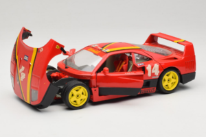 Ferrari F40 Evoluzione #14 L. Dalla Noce H&R Raudonas su Geltonais Ratais 1992 Bburago 1:18 3042-H1 Metalas - nuotrauka 2 iš 8