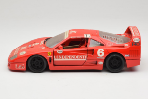 Ferrari F40 #6 V. Colombo L'Indipendente Raudonas 1987 Bburago 1:18 3032-L1 Metalas - nuotrauka 4 iš 8
