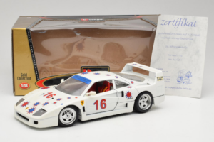 Ferrari F40 #16 Borsenmodells Baltas Limited Edition 333 pcs 1987 Bburago 1:18 3332-W1 Metalas - nuotrauka 8 iš 8