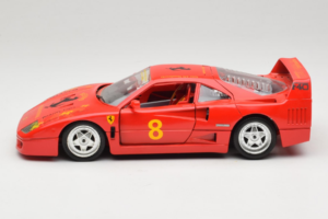 Ferrari F40 #8 Bevro International Raudonas 1987 Bburago 1:18 3332-P3 Metalas - nuotrauka 4 iš 8