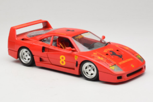 Ferrari F40 #8 Bevro International Raudonas 1987 Bburago 1:18 3332-P3 Metalas - nuotrauka 6 iš 8