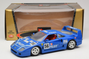 Ferrari F40 Pilot #56 Mėlynas Bburago 1:18 3332-BL1 Metalas - nuotrauka 8 iš 8
