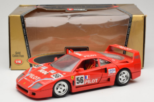 Ferrari F40 #56 Pilot Raudonas 1987 Bburago 1:18 3332-P2 Metalas - nuotrauka 8 iš 8