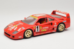Ferrari F40 Evoluzione #1 Pirelli Agip Raudonas su Auksiniais Ratais 1992 Bburago 1:18 3042-P2 Metalas