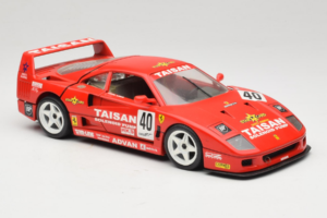 Ferrari F40 #40 T. Ohta / A. Reid Taisan Raudonas 1987 Bburago 1:18 3022-T1 Metalas - nuotrauka 6 iš 8