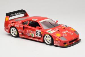 Ferrari F40 LM Unisys #59 Ota / P. Nappi / R. Donovan 24 Hours of Le Mans 1996 Bburago 1:18 3032-U1 Metalas - nuotrauka 6 iš 8