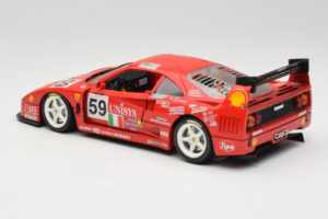 Ferrari F40 LM Unisys #59 Ota / P. Nappi / R. Donovan 24 Hours of Le Mans 1996 Bburago 1:18 3032-U1 Metalas - nuotrauka 7 iš 8