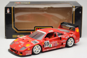 Ferrari F40 LM Unisys #59 Ota / P. Nappi / R. Donovan 24 Hours of Le Mans 1996 Bburago 1:18 3032-U1 Metalas - nuotrauka 8 iš 8