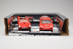 Ferrari Gift Set 250 Testa Rossa & 360 Modena Challenge Raudonas Bburago 1:18 GC001 Metalas
