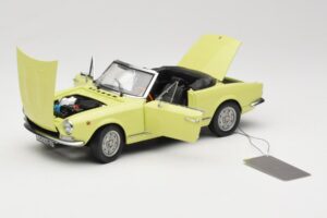 Fiat 124 Spider BS1 Geltonas Sun Star 1:18 4921 Metalas - nuotrauka 2 iš 8